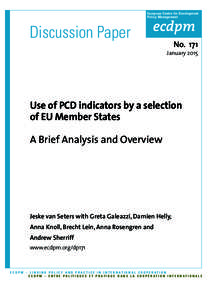 European Centre for Development Policy Management Discussion Paper  No. 171