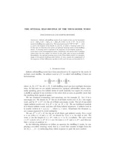 THE OPTIMAL SELF-SHUFFLE OF THE THUE-MORSE WORD ¨ JORG ENDRULLIS AND DIMITRI HENDRIKS  Abstract.