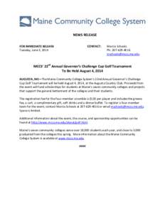 NEWS RELEASE FOR IMMEDIATE RELEASE Tuesday, June 3, 2014 CONTACT: