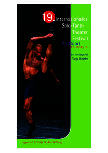 19.Internationales  Solo-TanzTheater Festival Stuttgart