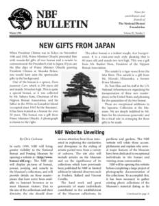 NBF BULLETIN News for contributors and friends of