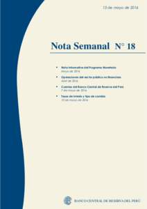 13 de mayo deNota Semanal N° 18   Nota Informativa del Programa Monetario