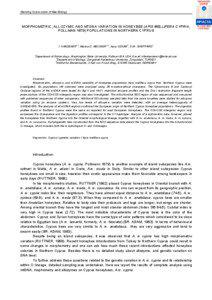 Standing Commission of Bee Biology  MORPHOMETRIC, ALLOZYMIC AND MTDNA VARIATION IN HONEYBEE (APIS MELLIFERA CYPRIA,