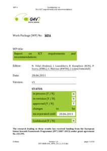 WP 4  Confidential: no D4.3 ICT requirements and recommendations  Work Package (WP) No: WP4