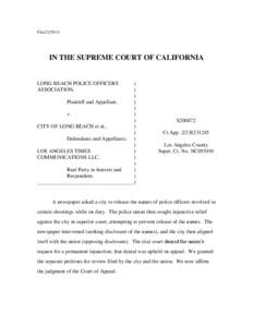 Filed[removed]IN THE SUPREME COURT OF CALIFORNIA LONG BEACH POLICE OFFICERS ASSOCIATION,