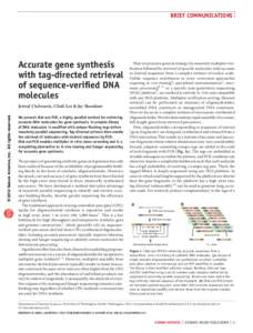 brief communications  Accurate gene synthesis with tag-directed retrieval of sequence-verified DNA molecules