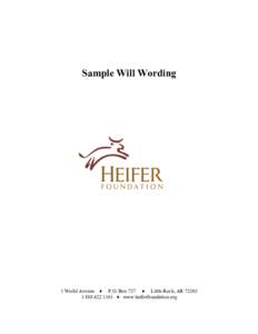 Heifer International / Taxation in the United States / Little Rock /  Arkansas / Bequest / Trust law / Nonprofit organization / Estate tax in the United States / Charitable trust / Arkansas / Law / Inheritance / Church of the Brethren