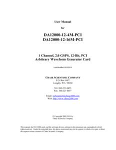 User Manual for DA12000-12-4M-PCI DA12000-12-16M-PCI