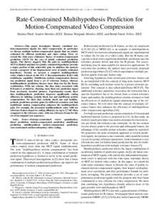 IEEE TRANSACTIONS ON CIRCUITS AND SYSTEMS FOR VIDEO TECHNOLOGY, VOL. 12, NO. 11, NOVEMBERRate-Constrained Multihypothesis Prediction for Motion-Compensated Video Compression