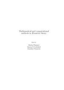 Mathematical and computational methods in R-matrix theory Edited by  Martin Plummer