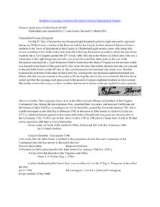 Southern Campaign American Revolution Pension Statements & Rosters Pension Application of John Harris W1422 Transcribed and annotated by C. Leon Harris. Revised 12 March[removed]Chesterfield County [Virginia] On this 21st 