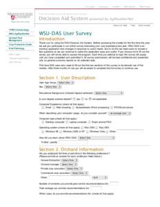 WSU-DAS User Survey Section 1 & 2