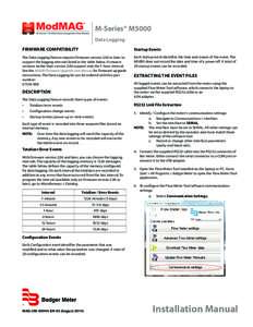 M-Series® M5000 Data Logging FIRMWARE COMPATIBILITY Startup Events