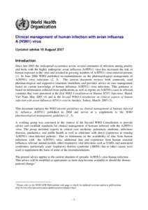 Medicine / Health / Acetamides / Neuraminidase inhibitors / Animal virology / Oseltamivir / Zanamivir / Avian influenza / Amantadine / Influenza / Epidemiology / Influenza A virus subtype H5N1