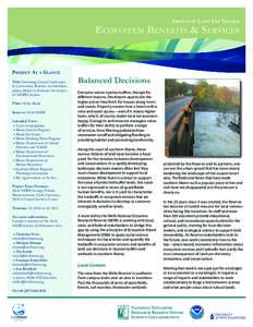 Impacts of L and Use Change  Ecosystem Benefits & Services Project At a Glance Title: Sustaining Coastal Landscapes