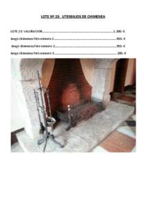 LOTE Nº 23 UTENSILIOS DE CHIMENEA