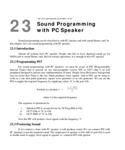 A to Z of C :: 23. Sound Programming with PC Speaker