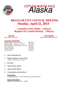CITY OF NORTH POLE  Alaska REGULAR CITY COUNCIL MEETING
