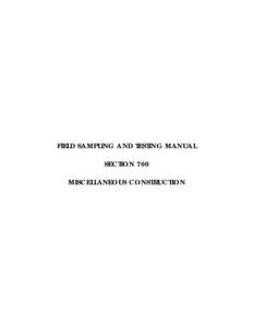 Analytical chemistry / Acceptance testing / Software testing / Sample / Geotextile / Sampling / Verification and validation / Technology / Quality assurance / Geotechnical engineering / Science / Chemistry