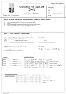 APP (CIVIL) 3 [REP]  (This sample form is for reference only) Application For Legal Aid