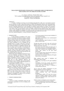 CHALLENGES FOR BUILDING INTEGRATED PV IN HIGH-RISE URBAN ENVIRONMENTS - THE EXAMPLE OF PV ON UTRECHT CENTRAL STATION 1  E.A. Alsema1, J. M.Goud1, J.W. Kuil2, M.K. Unger3