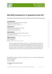 NLO QCD corrections to t¯tbb¯ production at the LHC  High Energy Accelerator Research Organization (KEK), Tsukuba, Ibaraki[removed], Japan E-mail: [removed]