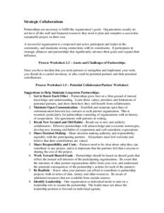 Business / Structure / Strategic alliance / U.S. Department of State Global Partnership Initiative / Public/social/private partnership / Business law / Types of business entity / Partnerships