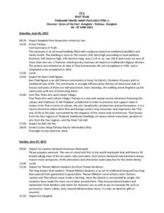 PT 5 POST TOUR THAILAND TRAVEL MART PLUSTTM +) Discover Gems of the East : Bangkok – Pattaya - BangkokJUNE 2015 Saturday, June 06, 2015