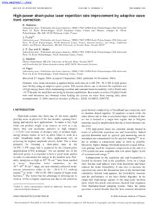 Lawrence Livermore National Laboratory / Optical devices / Laser / Photonics / Chirped pulse amplification / Inertial confinement fusion / Adaptive optics / Diffraction / Optical amplifier / Physics / Optics / Laser science