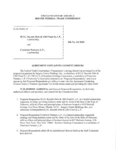 Agreement Containing Consent Orders