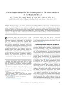 Arthroscopic-Assisted Core Decompression for Osteonecrosis of the Femoral Head