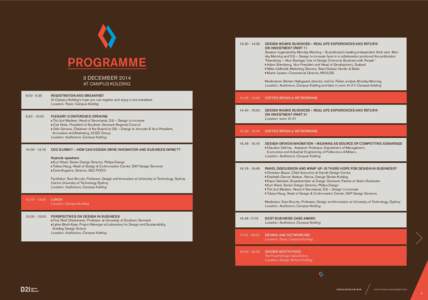 PROGRAMME 3 DECEMBER 2014 AT CAMPUS KOLDING