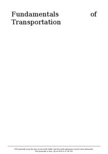 Fundamentals Transportation of  PDF generated using the open source mwlib toolkit. See http://code.pediapress.com/ for more information.