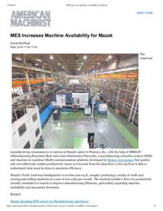 MES Increases Machine Availability for Mazak print | close
