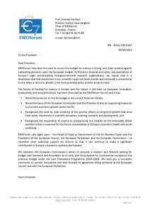 Prof. Andrew Harrison Director Institut Laue-Langevin Chair of EIROforum Grenoble - France Tel. + [removed]00 e-mail: [removed]