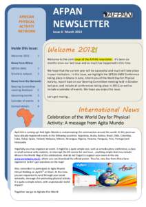 AFPAN NEWSLETTER AFRICAN PHYSICAL ACTIVITY