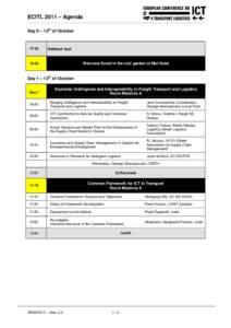 ECITL 2011 – Agenda Day 0 – 12th of October 17:30  Harbour tour