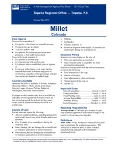 Topeka Regoinal Office Colorado Millet Fact Sheet