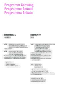 Programm Samstag Programme Samedi Programma Sabato Bains des Pâquis Quai du Mont-Blanc 30