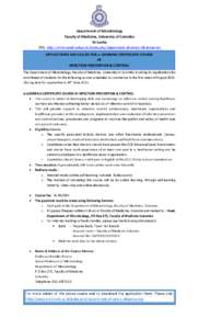 Department of Microbiology Faculty of Medicine, University of Colombo Sri Lanka URL: http://www.med.cmb.ac.lk/index.php/department-of-micro-othercourses  APPLICATIONS ARE CALLED FOR e-LEARNING CERTIFICATE COURSE