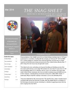 THE SNAG SHEET  Mar 2014 MONTHLY NEWSLETTER OF CANADIAN AIRWAYS LODGE 764