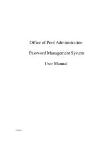 Password Management System User Manual