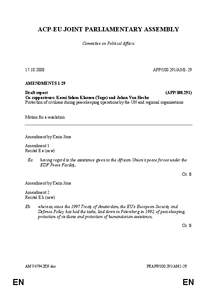 ACP-EU JOINT PARLIAMENTARY ASSEMBLY Committee on Political Affairs[removed]APP[removed]AM1-29