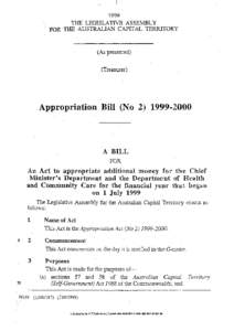 1999 THE LEGISLATIVE ASSEMBLY FOR THE AUSTRALIAN CAPITAL TERRITORY (As presented) (Treasurer)