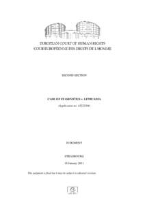 SECOND SECTION  CASE OF STASEVIČIUS v. LITHUANIA (Application no[removed]JUDGMENT