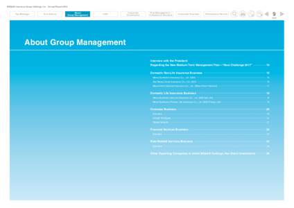 MS&AD Insurance Group Holdings, Inc. Annual Report 2014 Top Message At a Glance  About