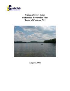 Canaan Street Lake Watershed Protection Plan Town of Canaan, NH August 2006