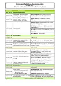 Agenda of the workshop on pig welfare