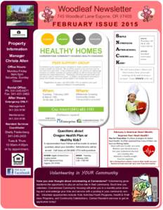 Woodleaf Newsletter 745 Woodleaf Lane Eugene, ORFE BR U A RY IS S U ESIMPLE NUTRITIOUS