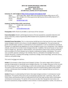 Microsoft Word - Anth 362 S15 HUM BIOL VARIATION Syllabus and Readings FINAL